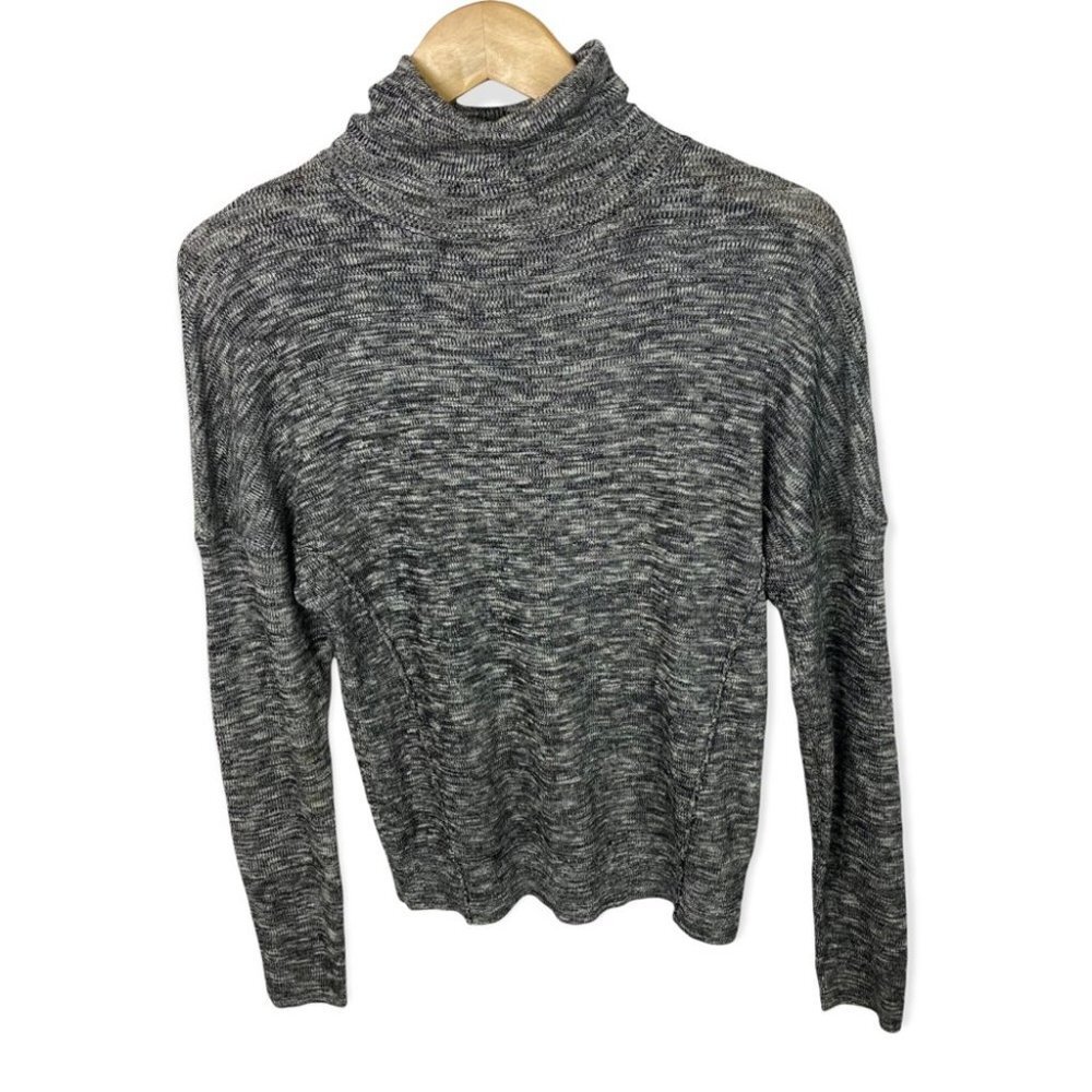 Anthropologie Moth‎ Annona Wool Blend Turtleneck Sweater Heathered Grey Size XS - Picture 3 of 11